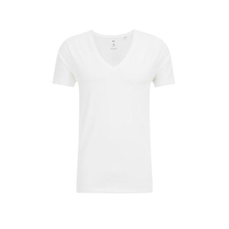 WE Fashion Heren Slim fit T-shirt met V-hals - Slim Fit - Wit - Katoen - Maat: XL