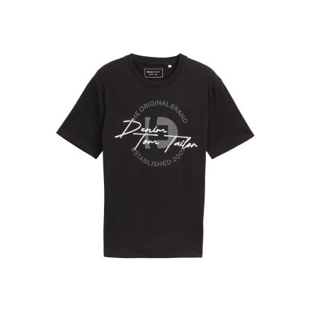 Tom Tailor TOM TAILOR DENIM Shirt donkergrijs / zwart / wit