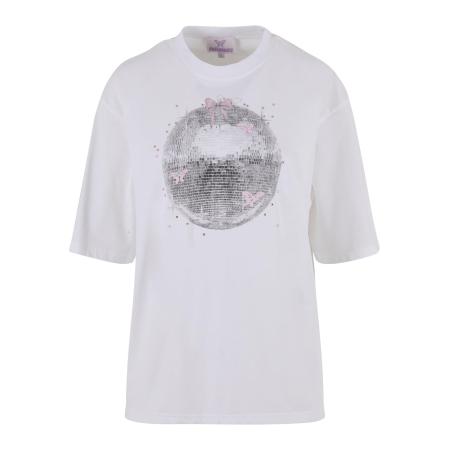 Felicious Shirt Disco grijs / rosa / wit