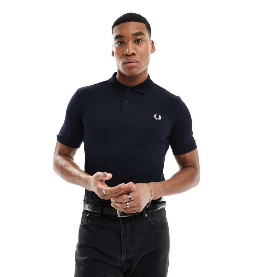 Fred Perry Effen poloshirt in marineblauw Blauw