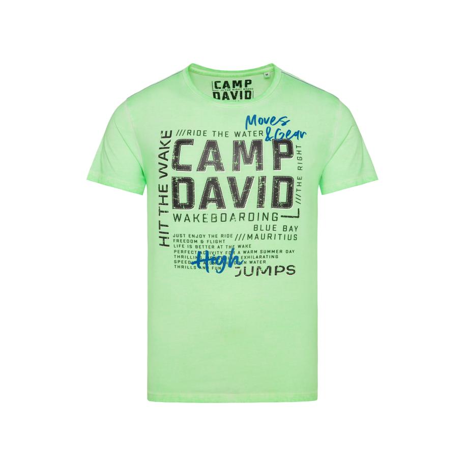 Camp David CAMP DAVID Shirt blauw / neongroen / zwart / wit -