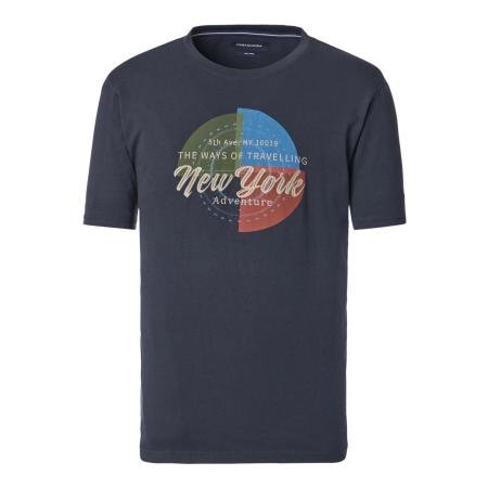 Casa Moda T-Shirt ronde hals blauw, Effen