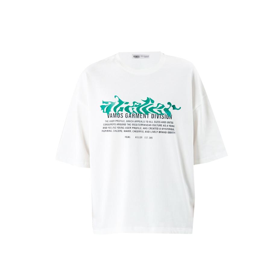 VAMOS CLO Shirt groen / zwart / wit Wit