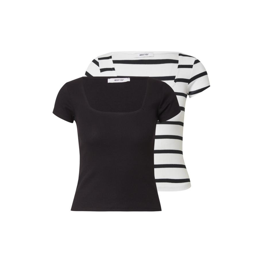 ABOUT YOU ABOUT YOU Shirt Lil zwart / wit -