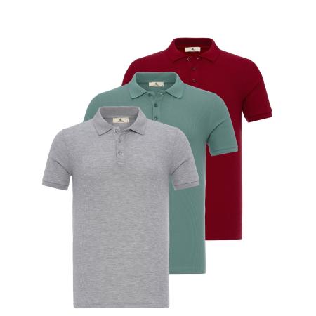 Daniel Hills Daniel Hills Shirt lichtgrijs / smaragd / robijnrood