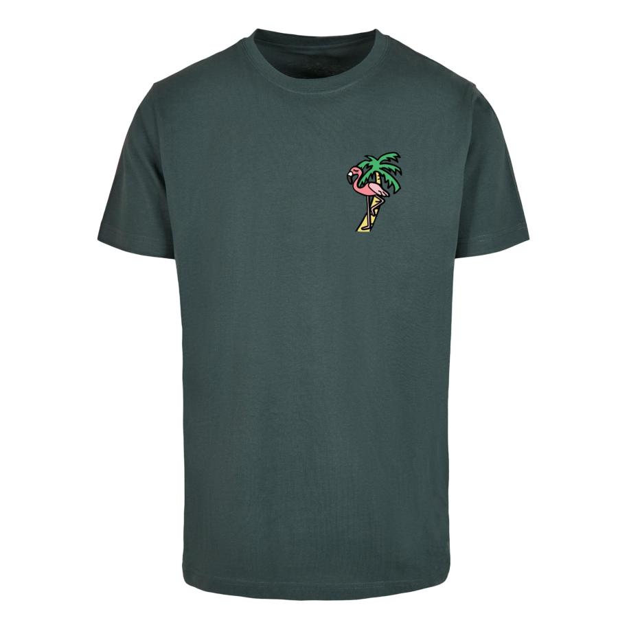 mister tee Mister Tee Shirt Flamingo geel / groen / donkergroen / oudroze -