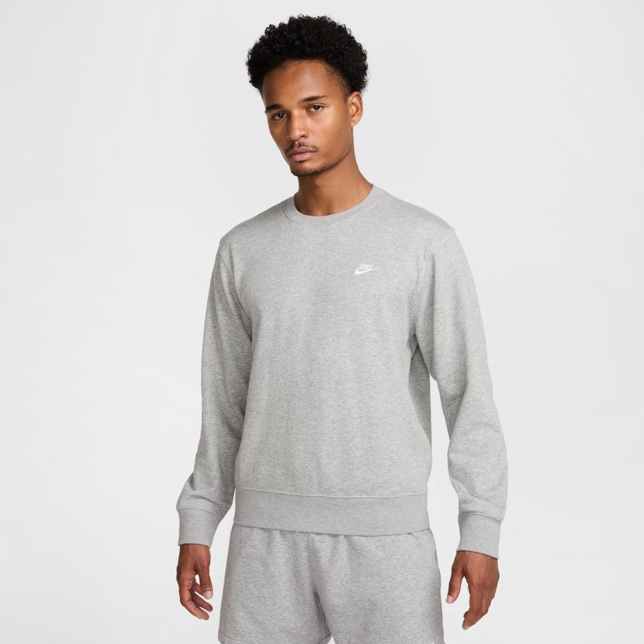 Nike Club herentop van sweatstof met ronde hals - Grijs Grijs