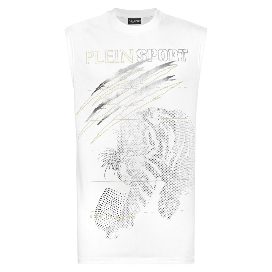Plein Sport Plein Sport Shirt Tiger goudgeel / antraciet / zilver / wit -