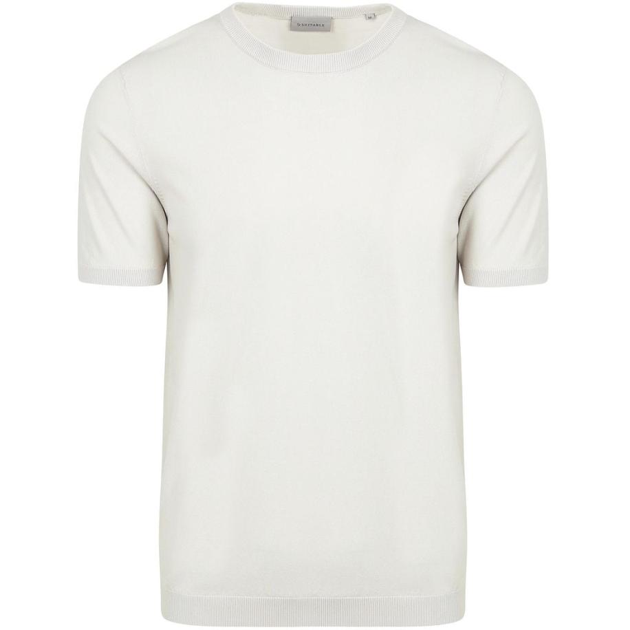 Suitable Knitted T-shirt Wap Ecru Wit