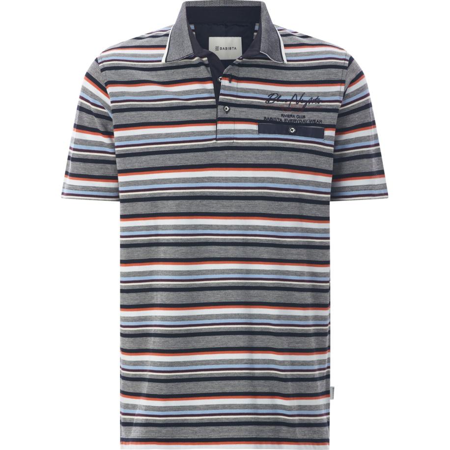 BABISTA BABISTA Shirt Palden lichtblauw / donkerblauw / grijs / oranje -