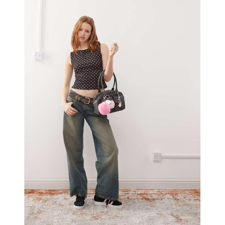 COLLUSION Top met overslag met kleine roze stippen-Veelkleurig Multicolor