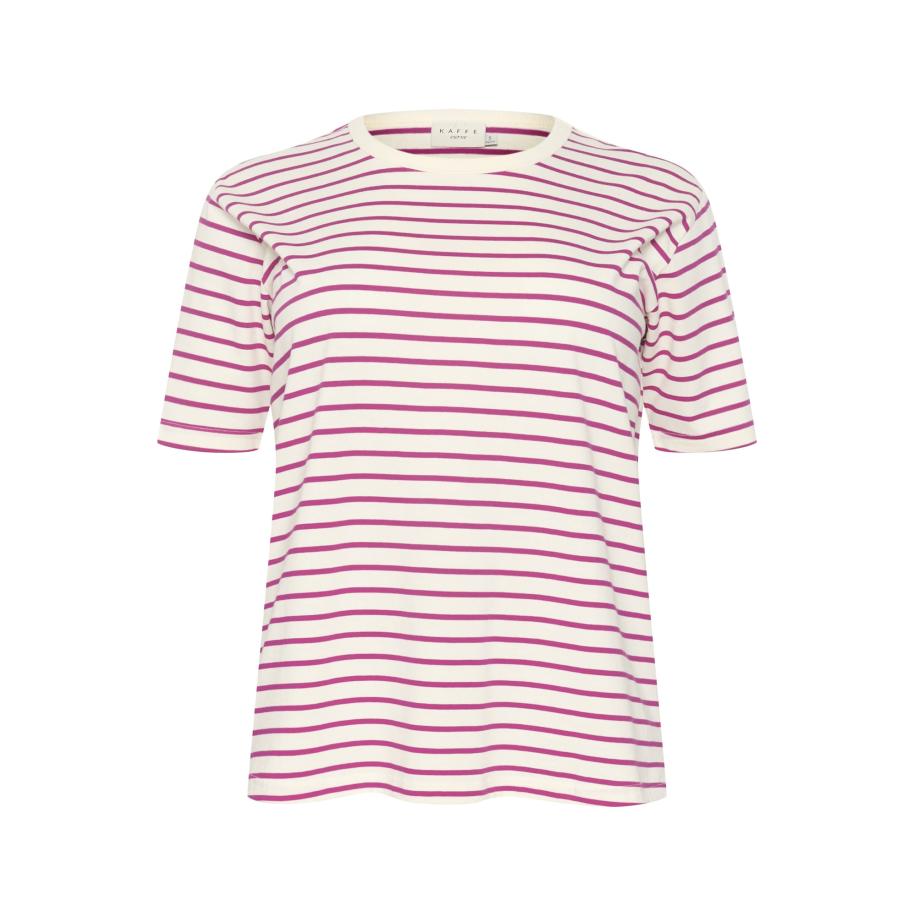 KAFFE CURVE Shirt rood / wit Wit