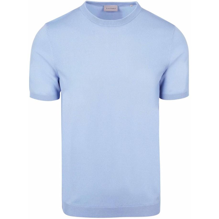 Suitable Knitted T-shirt Wap Lichtblauw Blauw