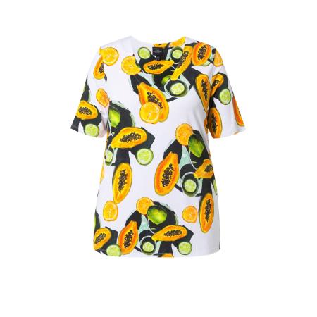 Ulla Popken Ulla Popken Shirt groen / oranje / zwart / wit