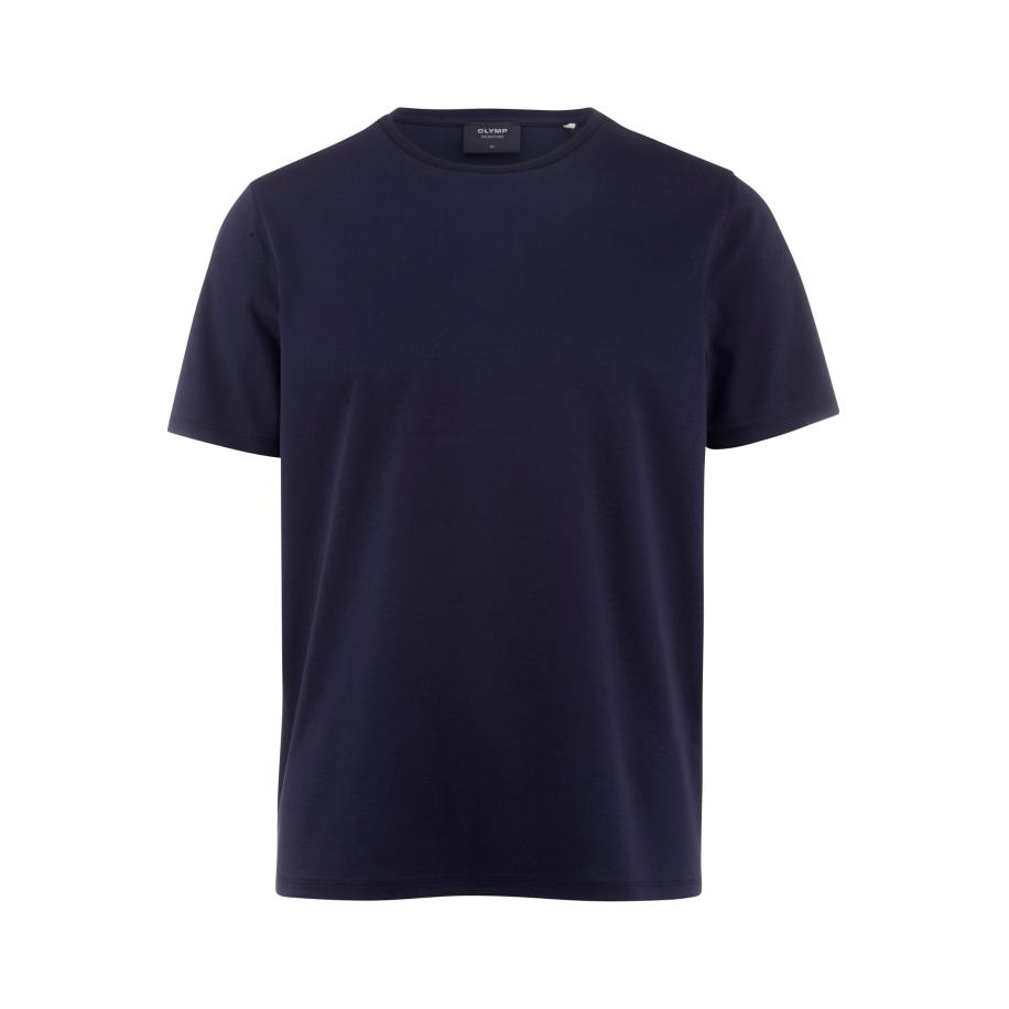 OLYMP SIGNATURE T-Shirt ronde hals marine, Effen Blauw
