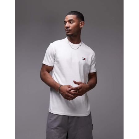 Tommy Jeans - Normaal T-shirt met badge in wit