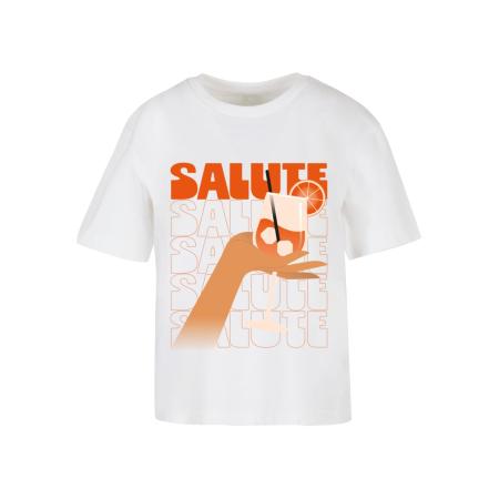 Miss Tee Shirt Saluti A Tutti lichtbeige / donkeroranje / wit