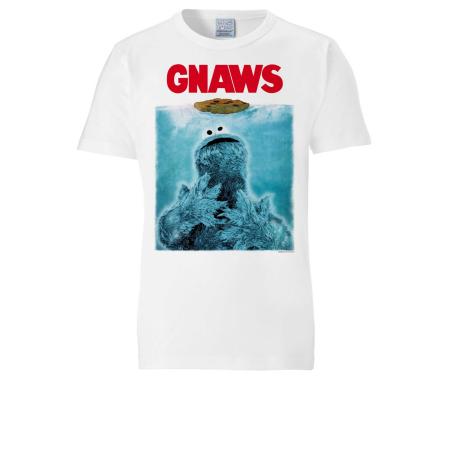LOGOSHIRT Shirt Sesamstrasse Krümelmonster - Gnaws offwhite