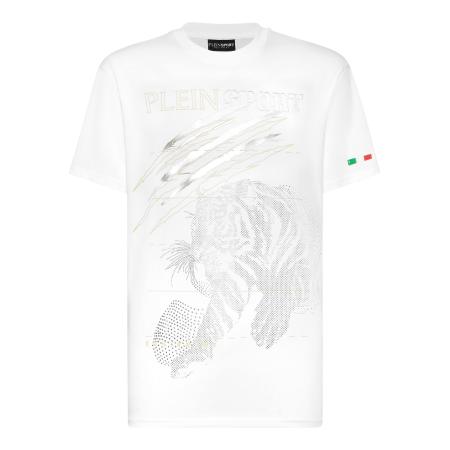 Plein Sport Plein Sport Shirt Tiger olijfgroen / zwart / zilver / wit