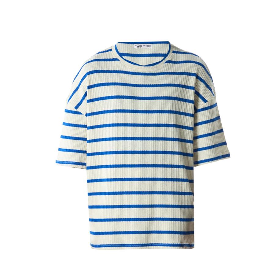 VAMOS CLO Shirt blauw / wit Wit