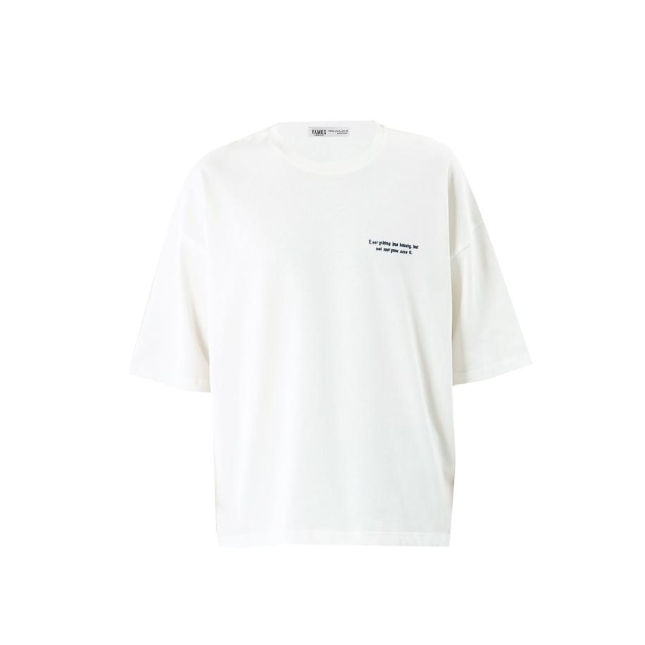 VAMOS CLO Shirt zwart / offwhite Wit