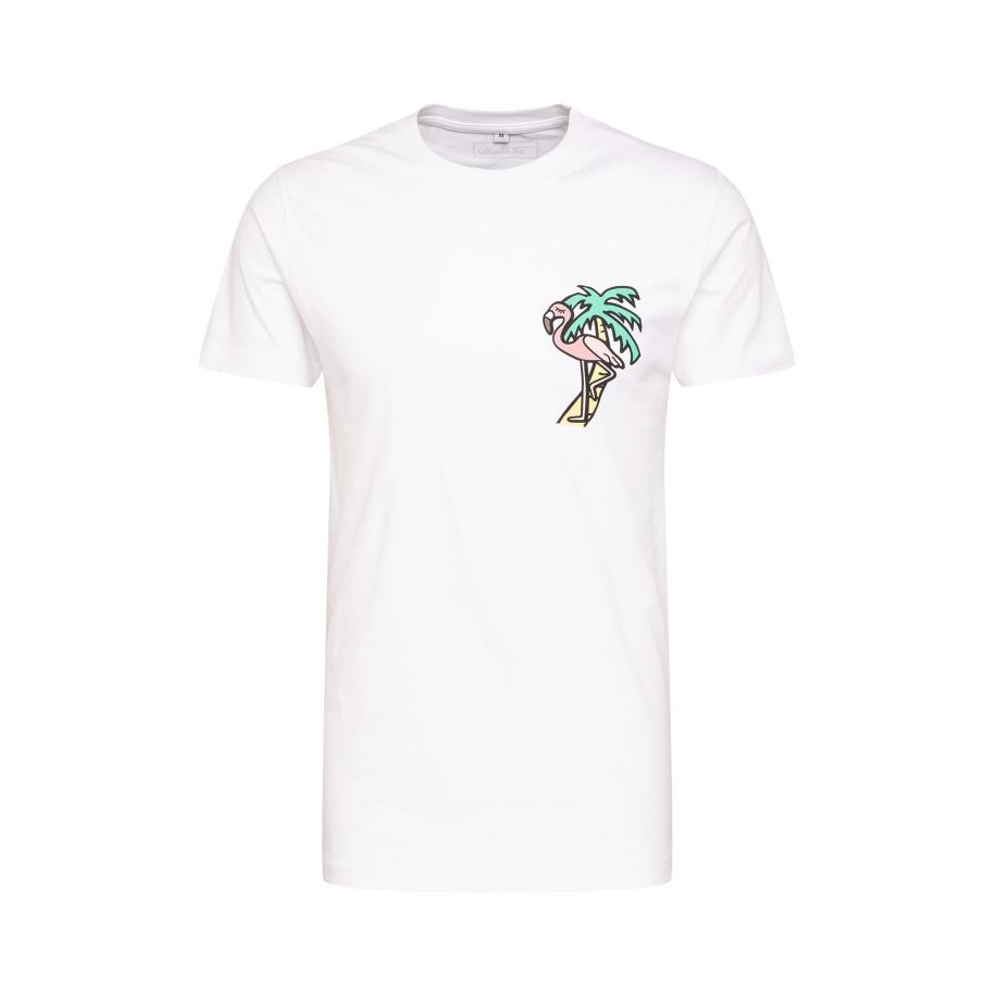 Mister Tee Shirt Flamingo lichtgeel / lichtgroen / lichtroze / wit Wit