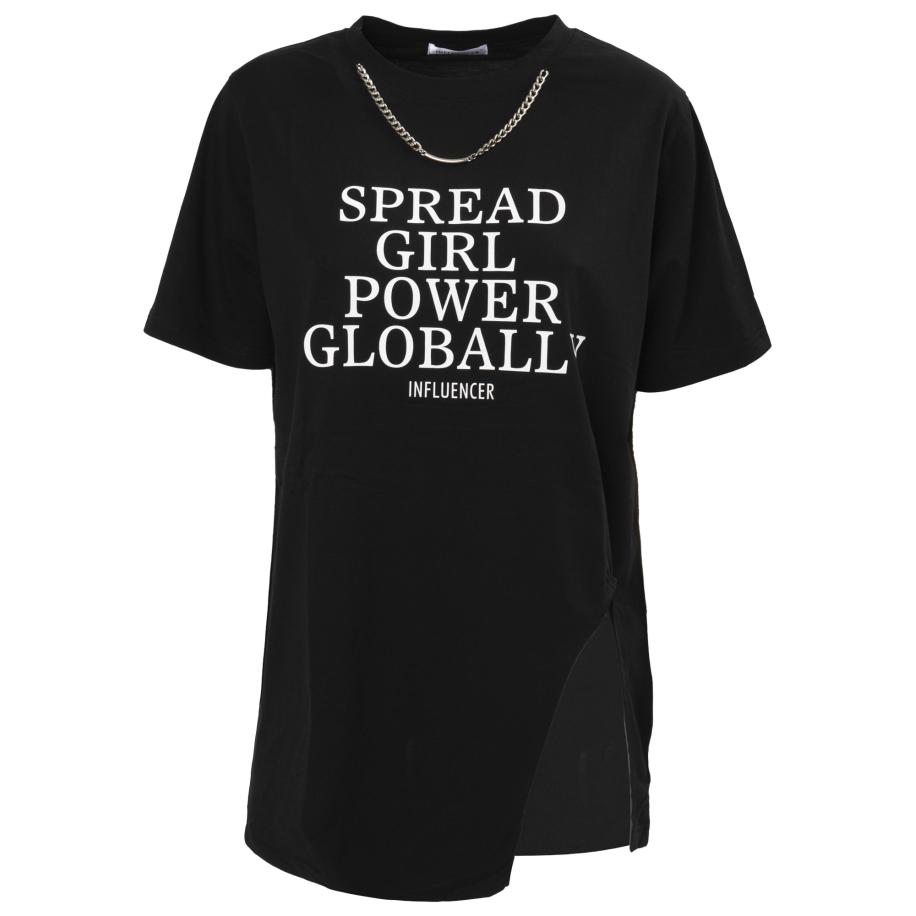 Influencer Influencer Shirt orchidee / zwart -