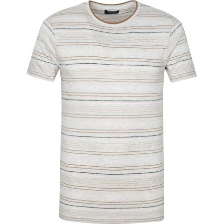 Dstrezzed T-shirt Strepen Lichtgrijs