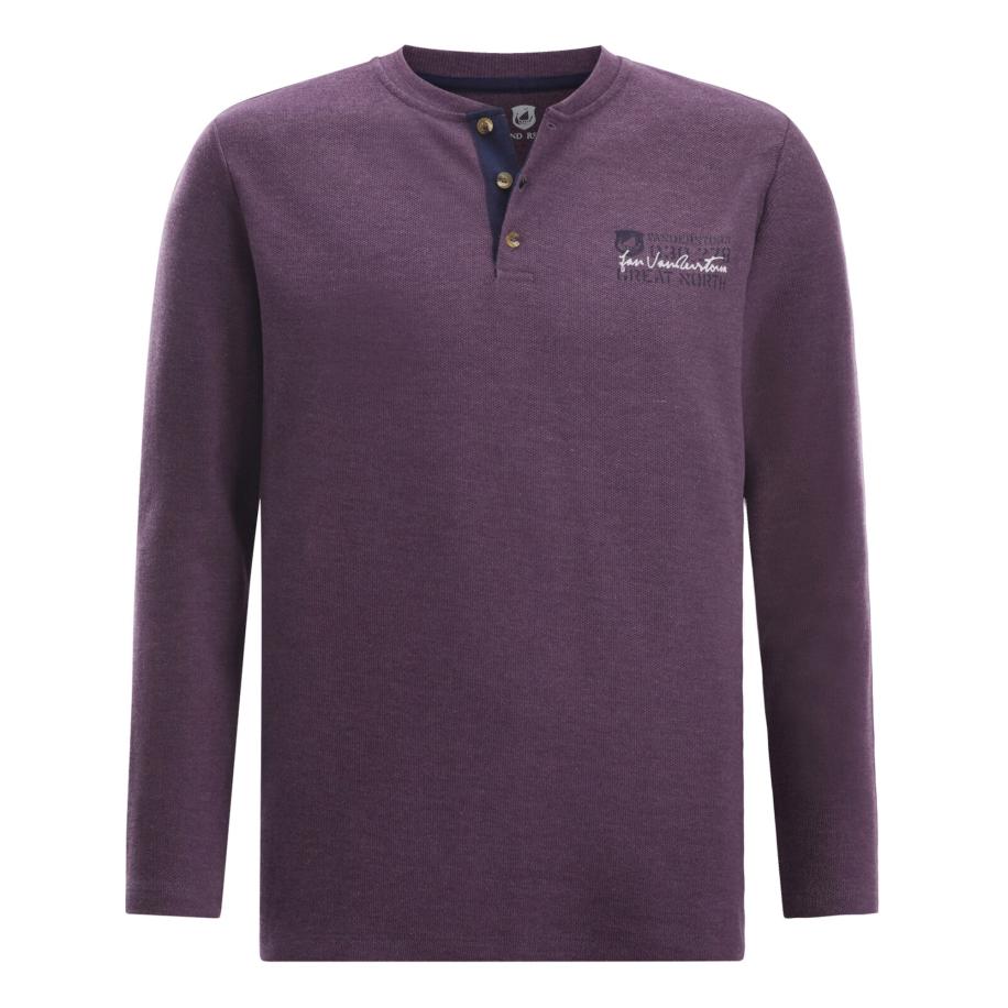 jan vanderstorm Jan Vanderstorm Shirt Ivor lila / zwart / wit -