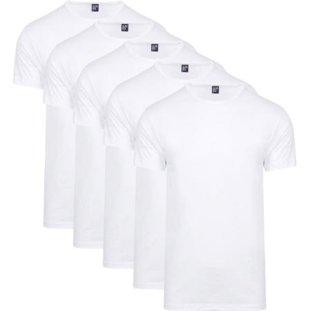 Alan Red Giftbox Derby O-Hals T-shirts Wit (5Pack)