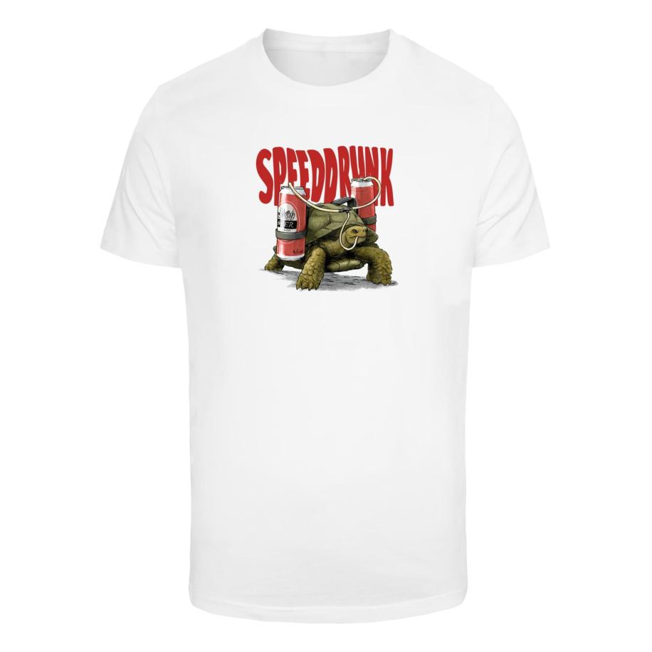 Mister Tee Shirt Speedrunk olijfgroen / rood / zwart / wit Wit