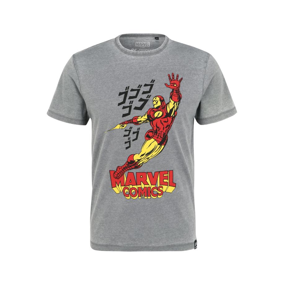 Recovered Recovered Shirt Marvel Comics Iron Man lichtgrijs -