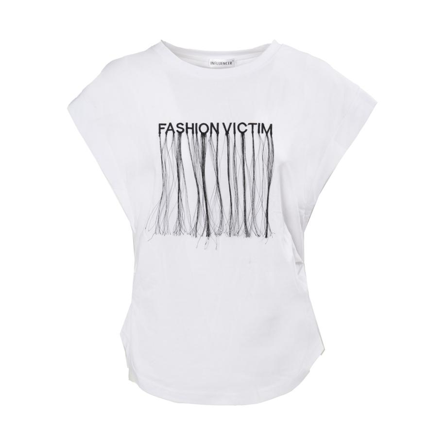 Influencer Influencer Shirt zwart / wit -