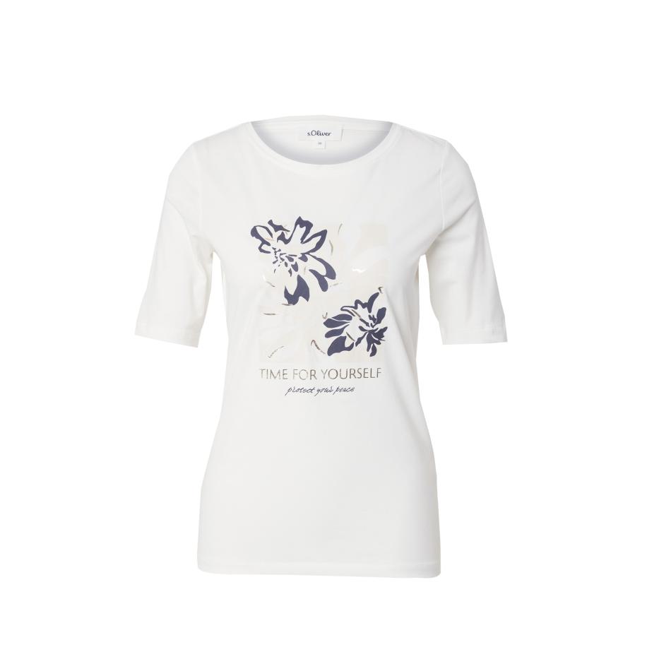 s.Oliver s.Oliver Shirt violetblauw / zilver / offwhite -