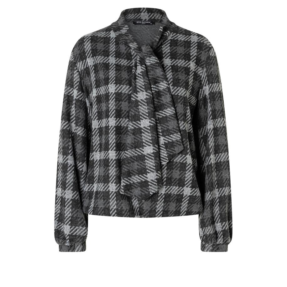 Ana Alcazar Shirt Atlea lichtgrijs / donkergrijs / zwart Grijs