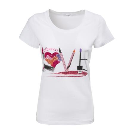 Influencer Influencer Shirt Love gemengde kleuren / wit