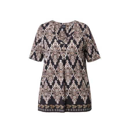 Ulla Popken Ulla Popken Shirt lichtbruin / zwart / wit