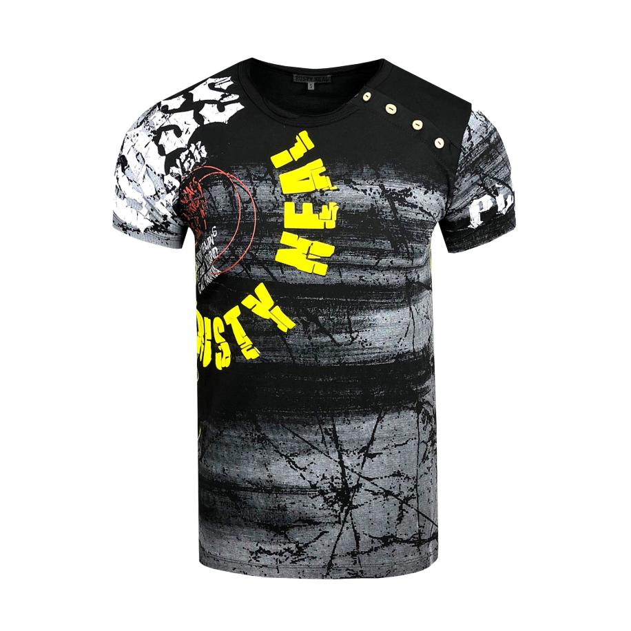 Rusty Neal Rusty Neal Shirt geel / zwart -