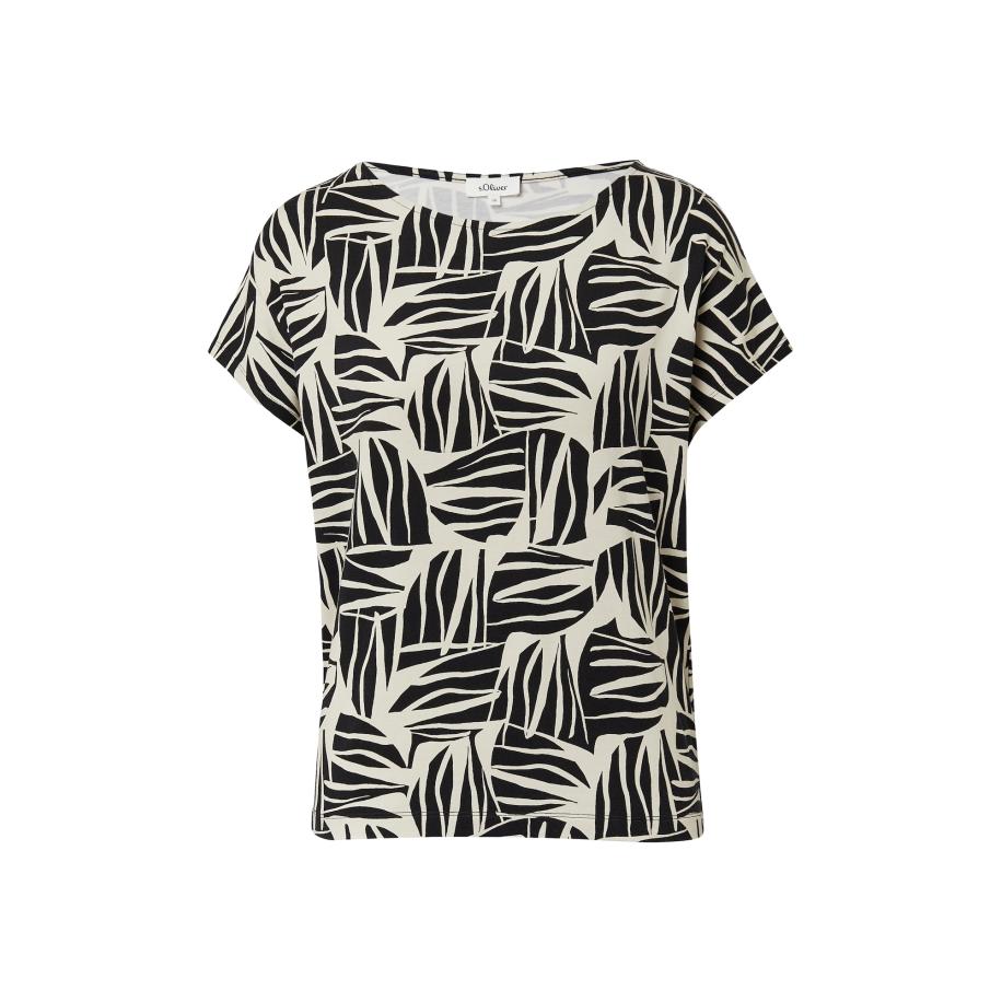 s.Oliver Shirt zwart / wit Zwart