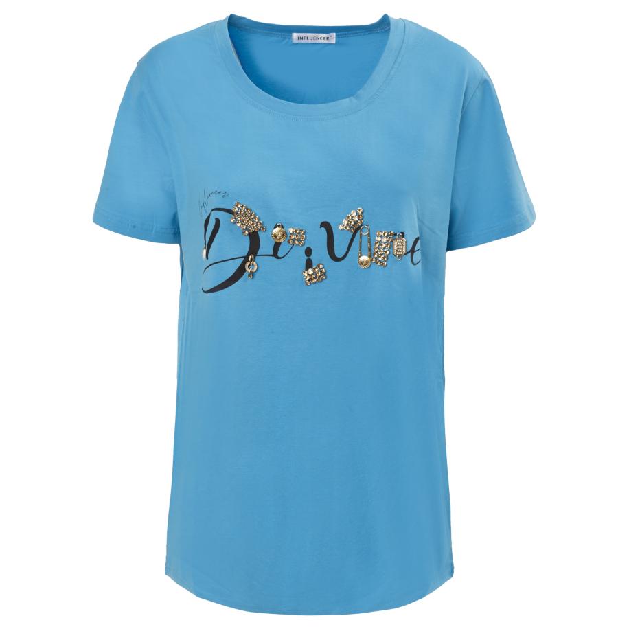 Influencer Influencer Shirt Dream blauw / goud / zwart -