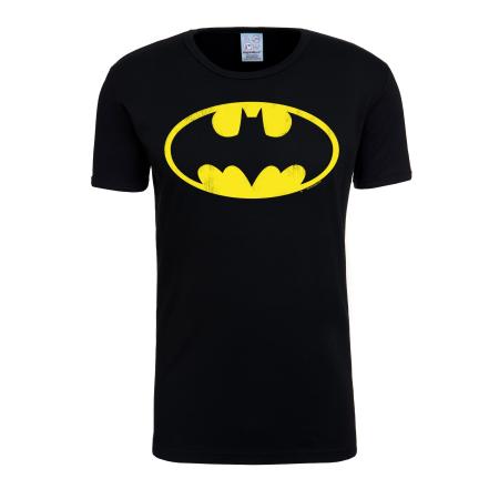 LOGOSHIRT Shirt Batman-Logo lichtgeel / zwart