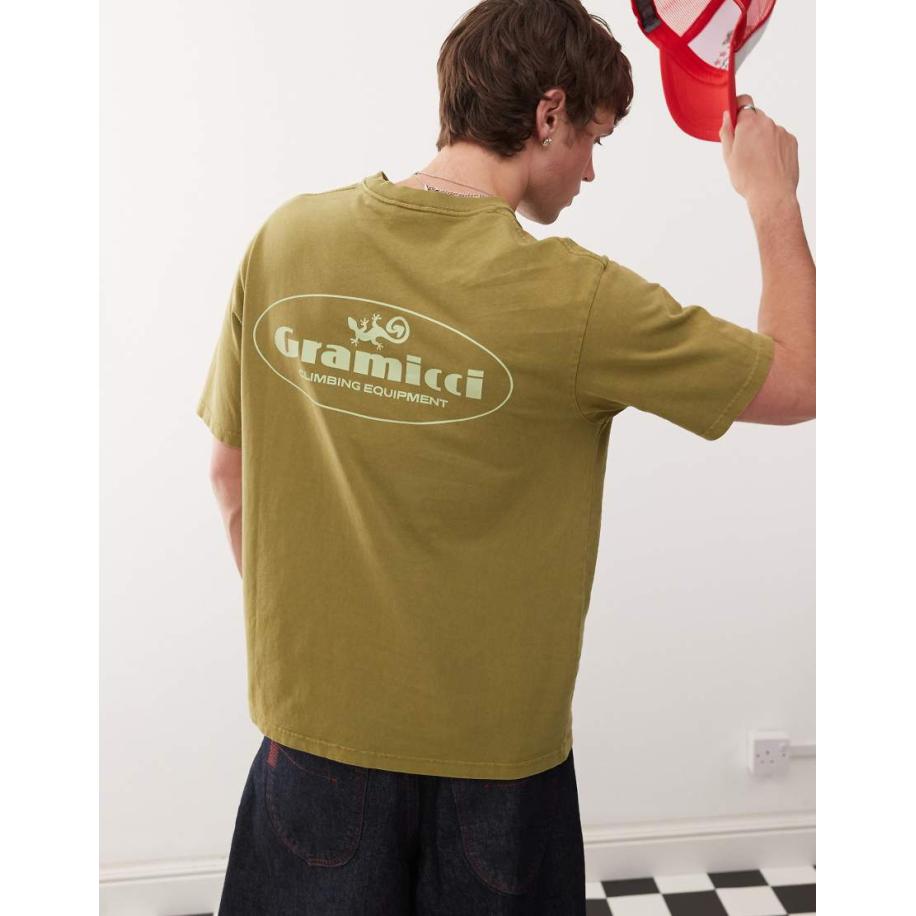 Gramicci - T-shirt met print in groen Groen