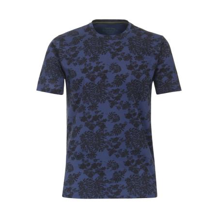 Redmond Casual T-Shirt ronde hals blauw, Motief