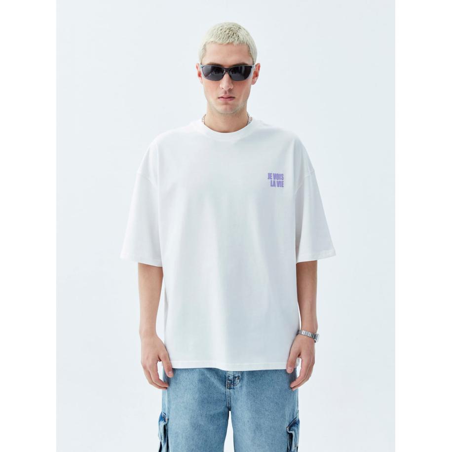 VAMOS CLO Shirt lila / wit Wit