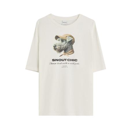 Bershka Bershka Shirt donkerbeige / grijs / zwart / offwhite