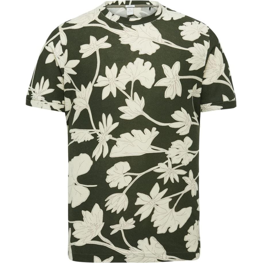 Cast Iron T-Shirt Bloemen Donkergroen Groen