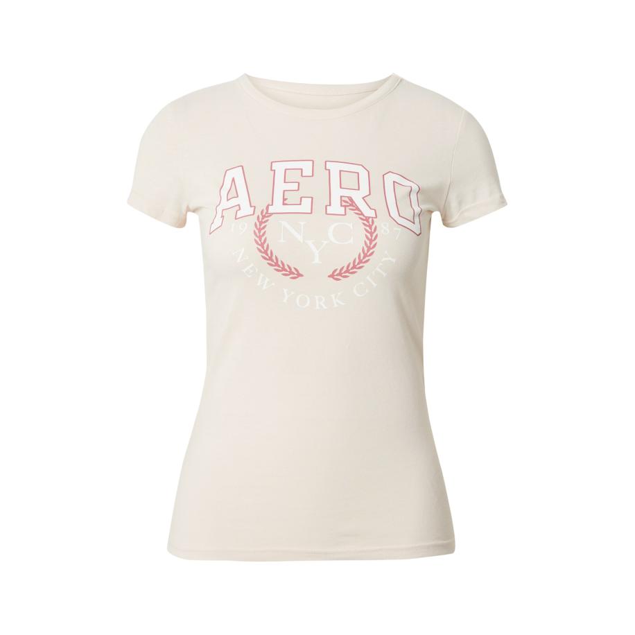 Aeropostale AÉROPOSTALE Shirt sand / rood / wit -