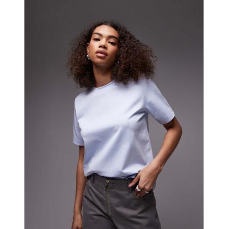 ARKET Recht T-shirt van zware jersey in blauw