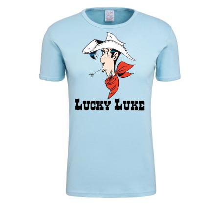 LOGOSHIRT Shirt Lucky Luke Portrait lichtblauw