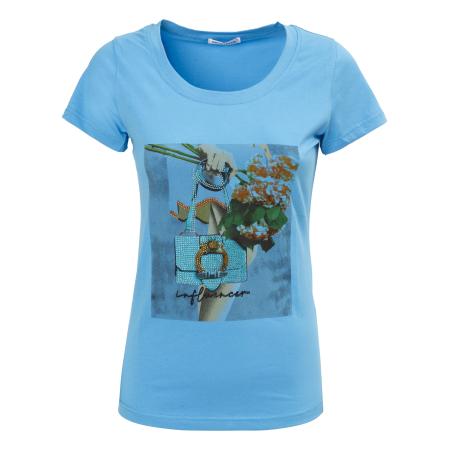 Influencer Influencer Shirt hemelsblauw / gemengde kleuren